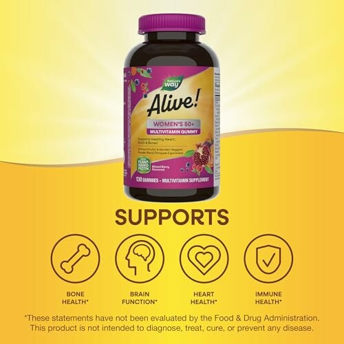 Bottle of Alive! Women’s 50+ Multivitamin Gummies