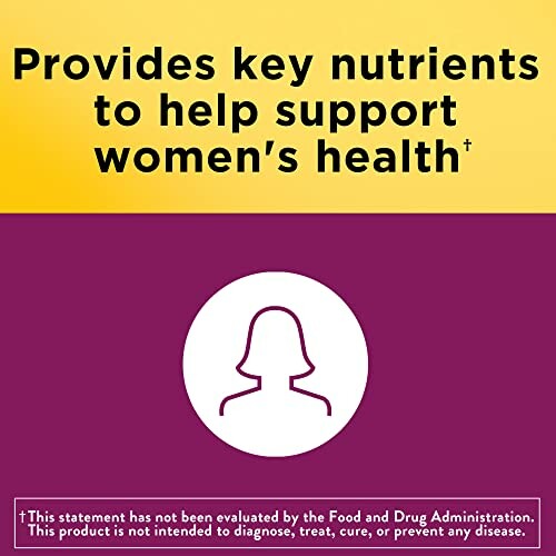 Graphic stating nutrients support women's health with disclaimer.