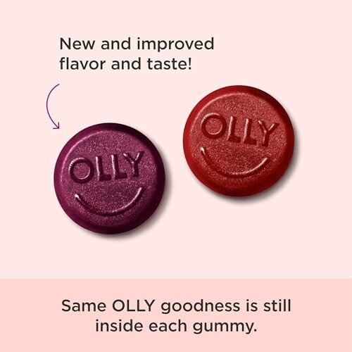 Two OLLY gummies with new improved flavor.