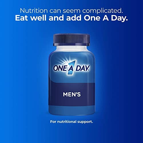 One A Day Men's vitamins bottle showcasing its multivitamin properties.