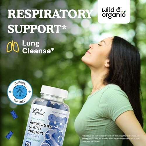 Woman enjoying fresh air with respiratory support supplement.