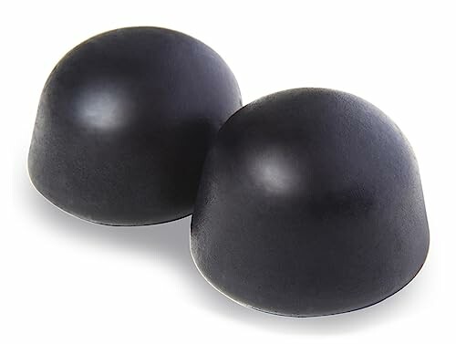 Two black rubber end caps