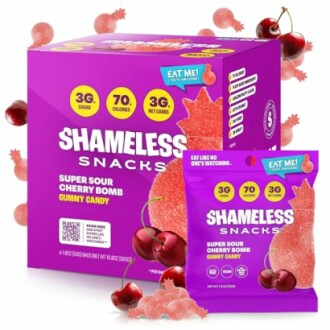 Shameless Snacks Sour Cherry Bomb Gummies